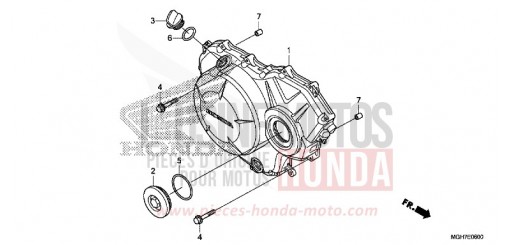 PANNEAU CARTER-MOTEUR D. (VFR1200X/XA/XL) VFR1200XF de 2015